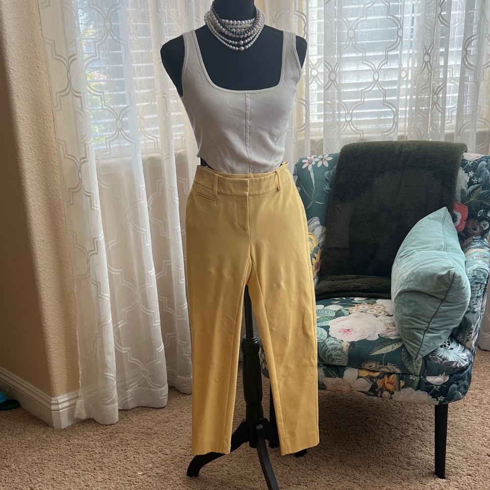 White House Black Market Yellow Women's Trousers